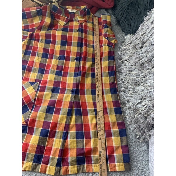 Rutledge Scottish Clan Checkered, Retro Collared Double Breast Button Up Dress - Picture 6 of 6